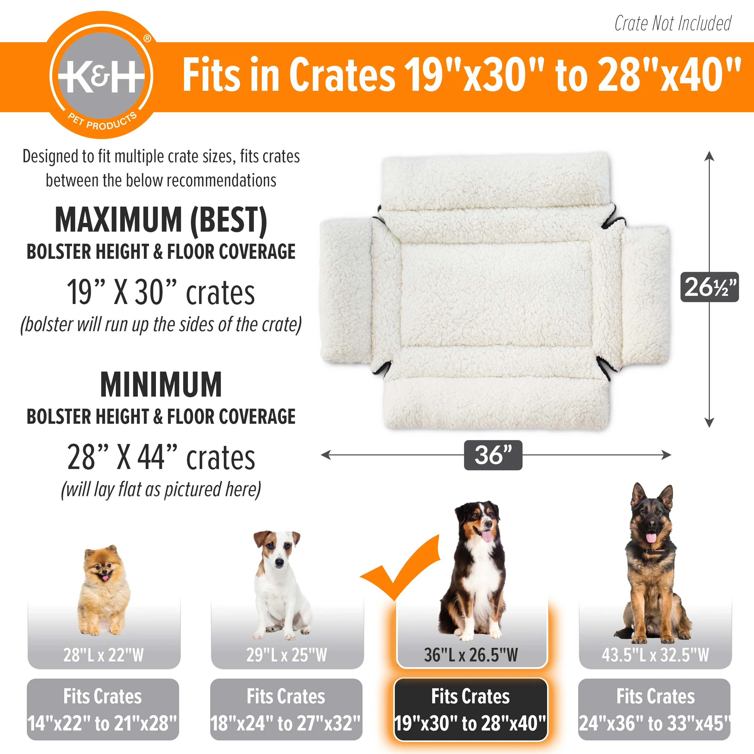 K&H Deluxe Bolster Crate Pad - Image 4