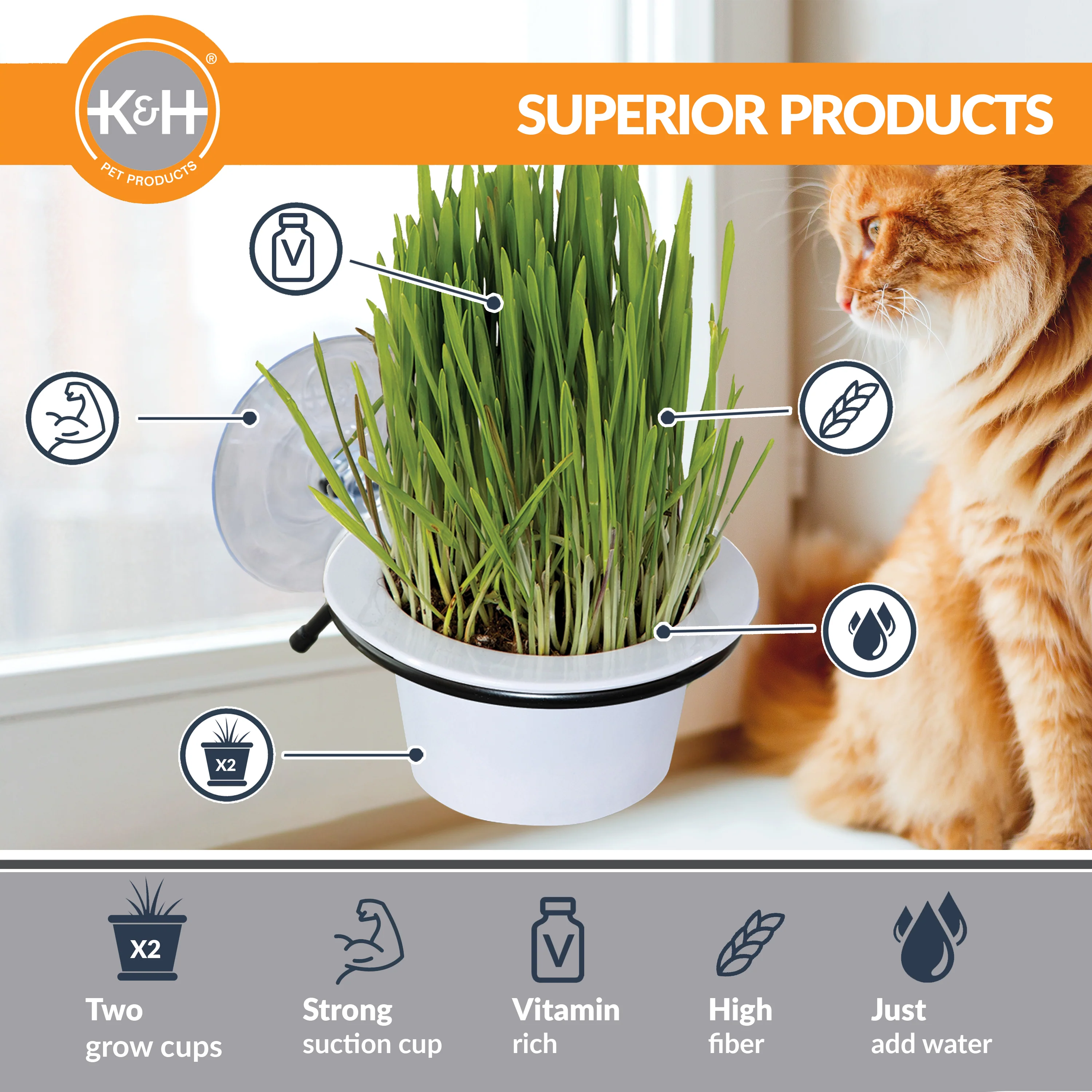 K&H EZ Mount Window Cat Grass Grow Station - Image 4