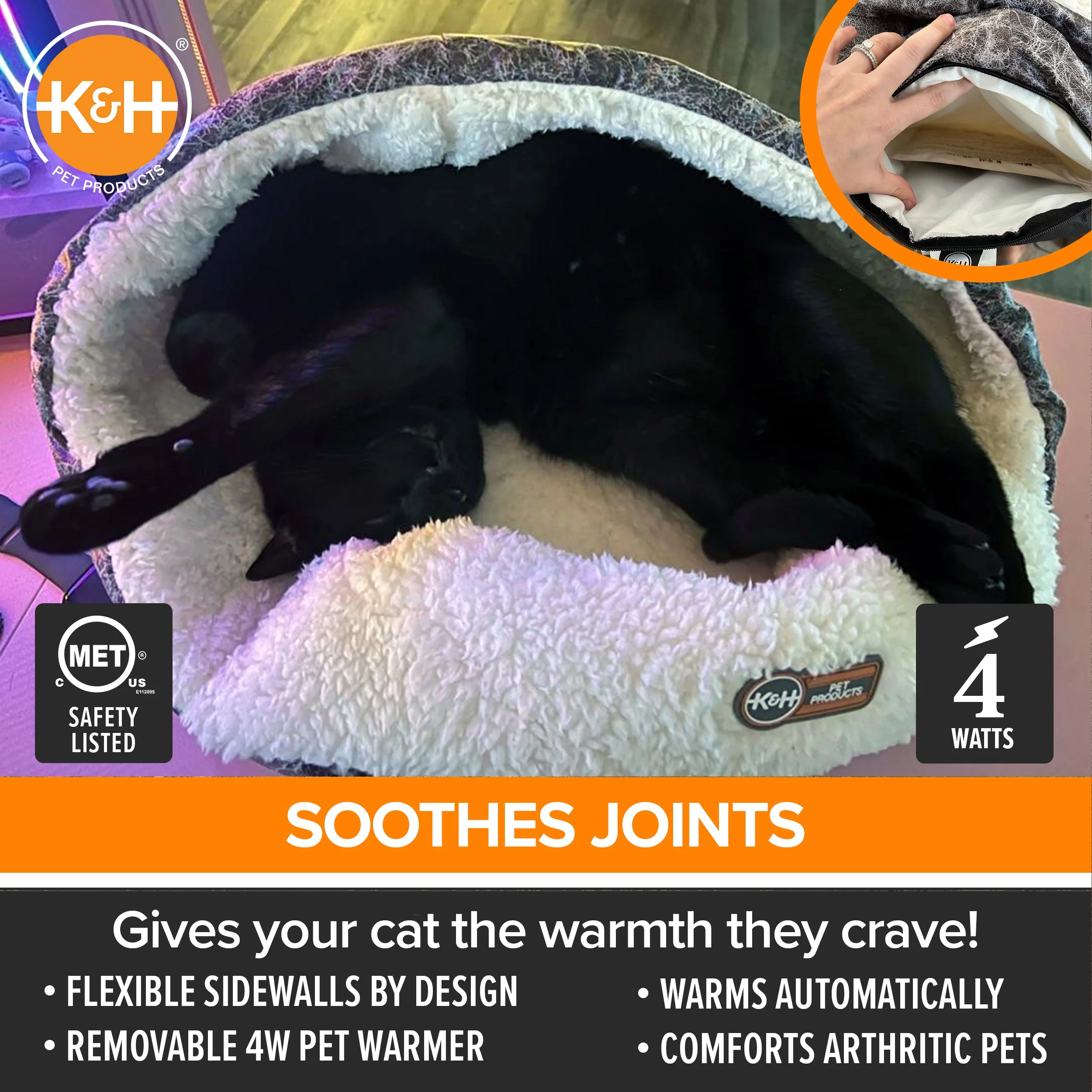 K&H Thermo-Snuggle Cup Heated Cat Bed - Image 6